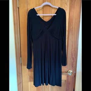 INC Double “V” Neck Black Midi Maxi